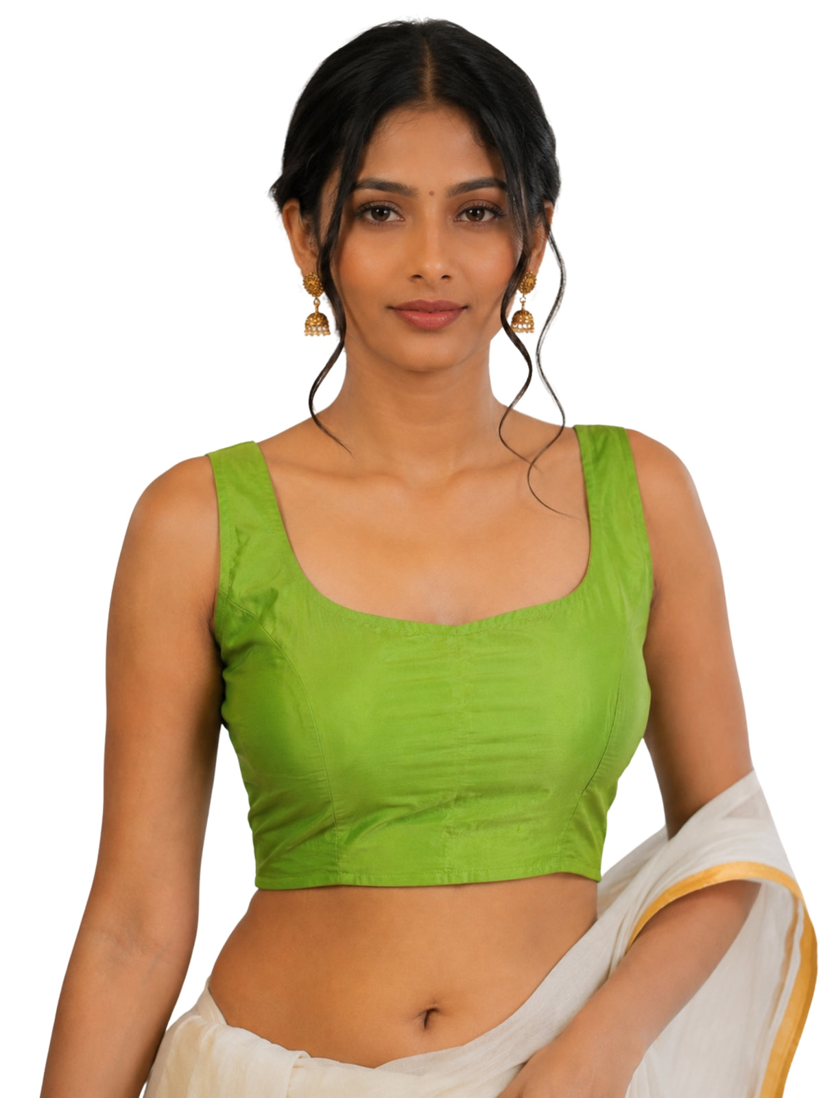 MATCHLINE™ Women's Tapeta Silk Sleeveless Blouse | U-Neck Solid Color Padded