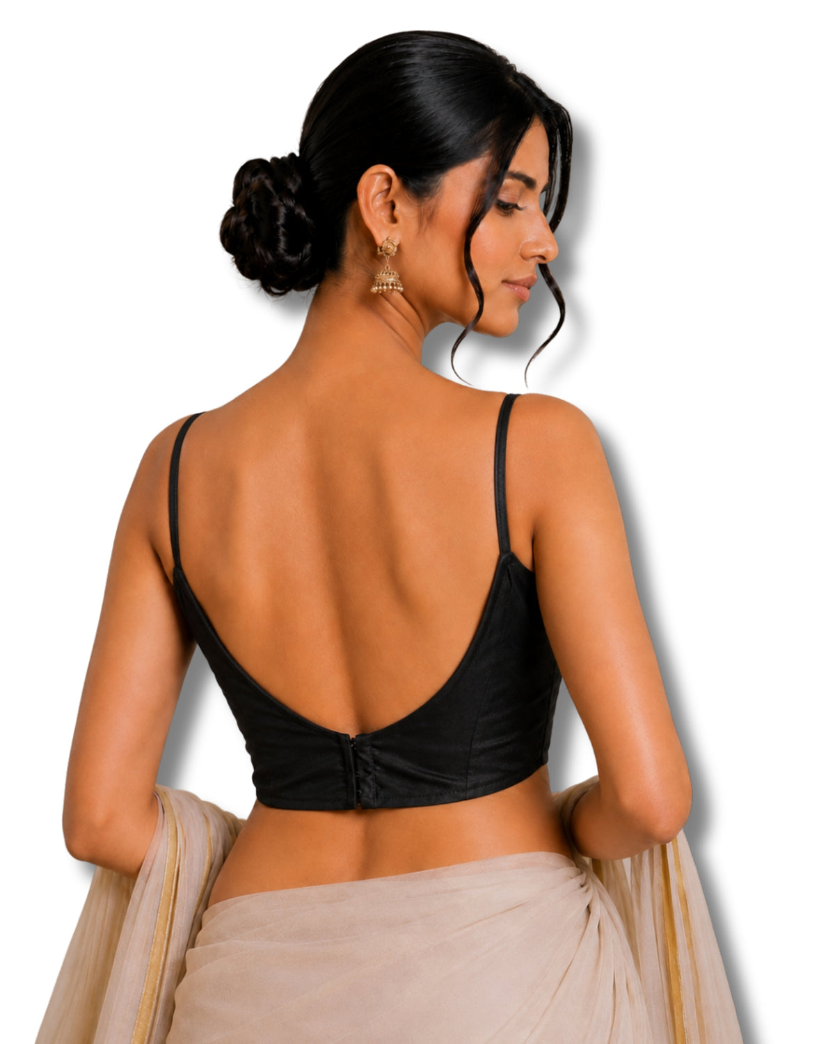MATCHLINE™ Women's Cotton Rayon Spaghetti Strap V-Neck Saree Blouse
