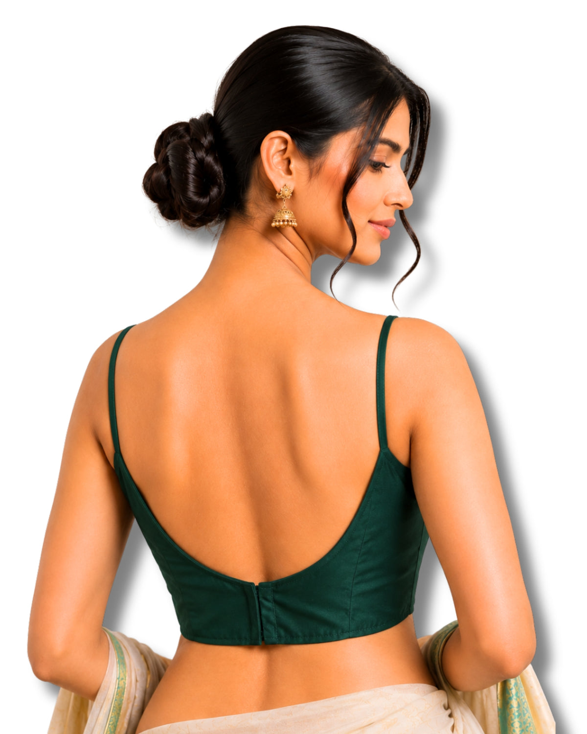 MATCHLINE™ Women's Cotton Rayon Spaghetti Strap V-Neck Saree Blouse